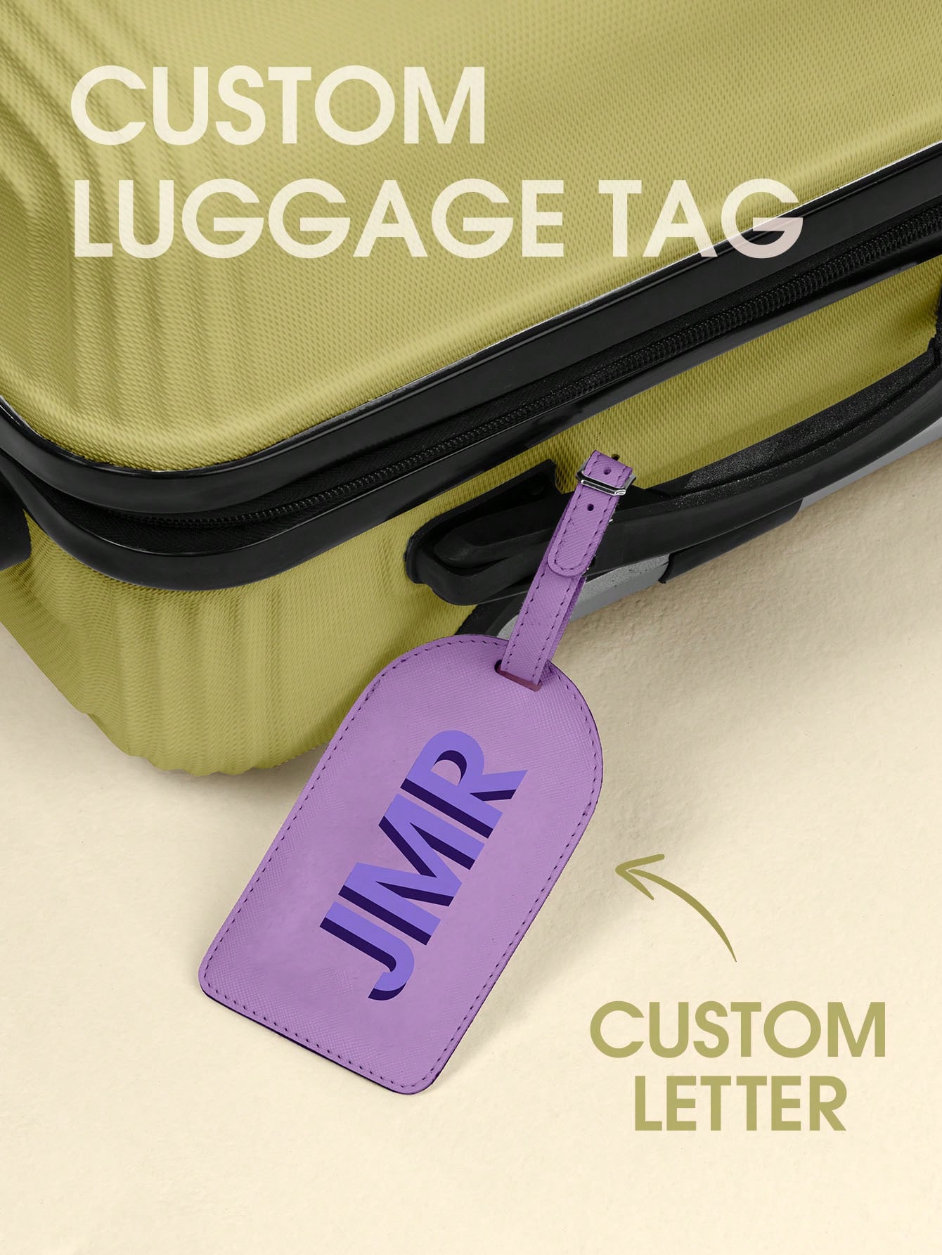Travel Accessories Leather - ป้ายติดกระเป๋าเดินทางแบบกำหนดเองได้ พิมพ์อักษรย่อ ป้ายหนัง PU ป้ายติดกระเป๋าเดินทาง พิมพ์