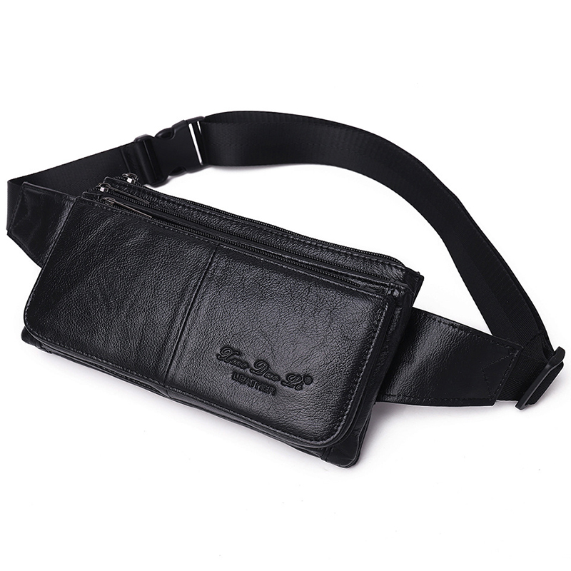 Travel Accessories Leather - กระเป๋าคาดเอวผู้ชาย หนังแท้ กระเป๋าสะพายข้าง กระเป๋าคาดอก แฟชั่นสำหรับเดินทาง ทำจากหนังวัวแท้