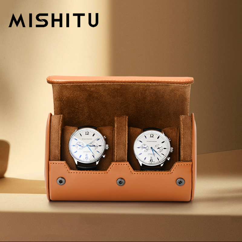Travel Accessories Leather - MISHITU 1/2/3-Slot นาฬิกาม้วนกระเป๋าเดินทางแบบพกพา Vintage หนังนาฬิกากล่องเก็บกระเป๋านาฬิกาผู้ชายของขวัญ