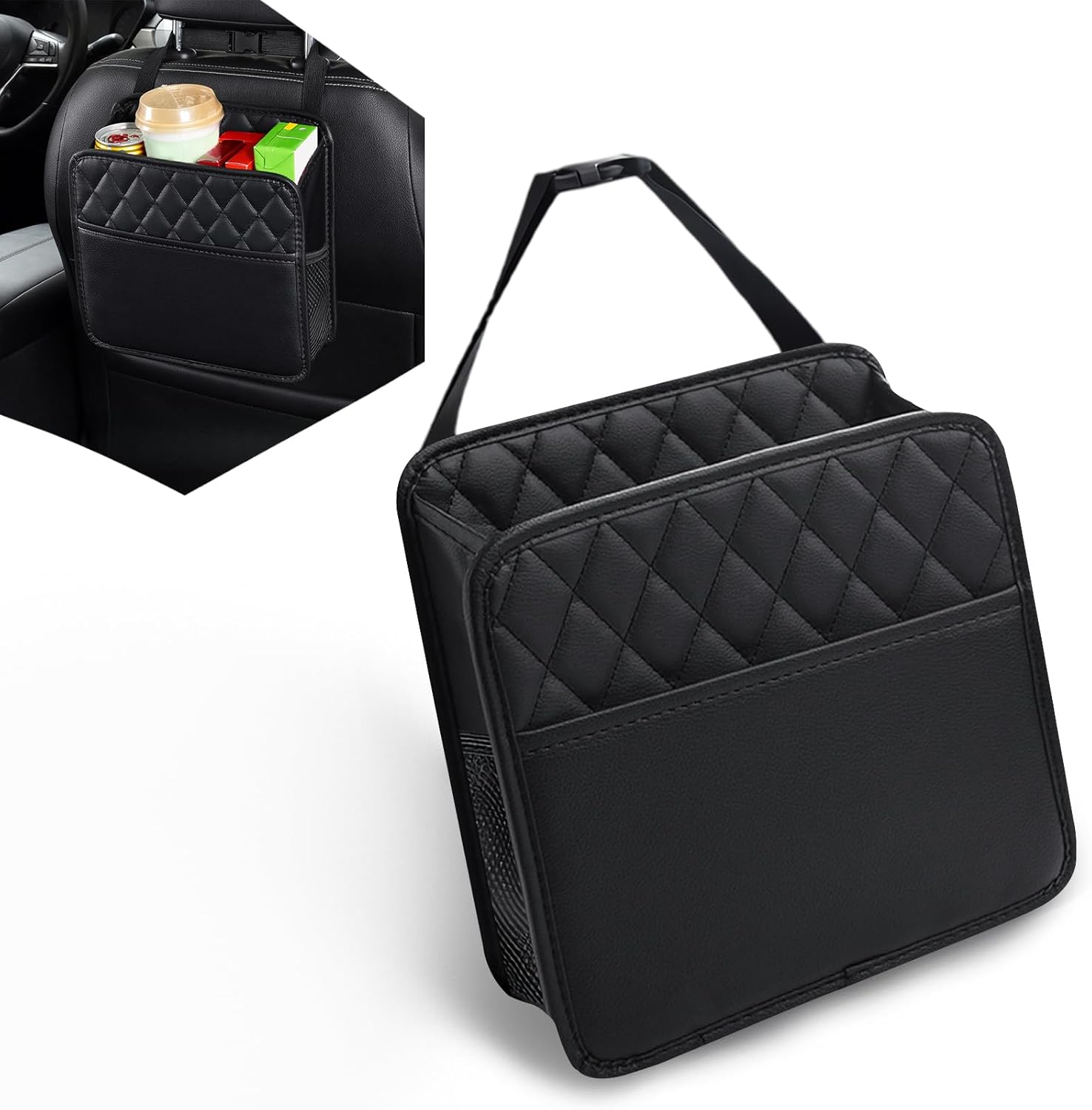 Travel Accessories Essentials - กระเป๋าเก็บของแขวนหลังเบาะรถยนต์ วัสดุหนัง PU อเนกประสงค์ สำหรับเดินทาง อุปกรณ์เสริมสำหรับรถยนต์