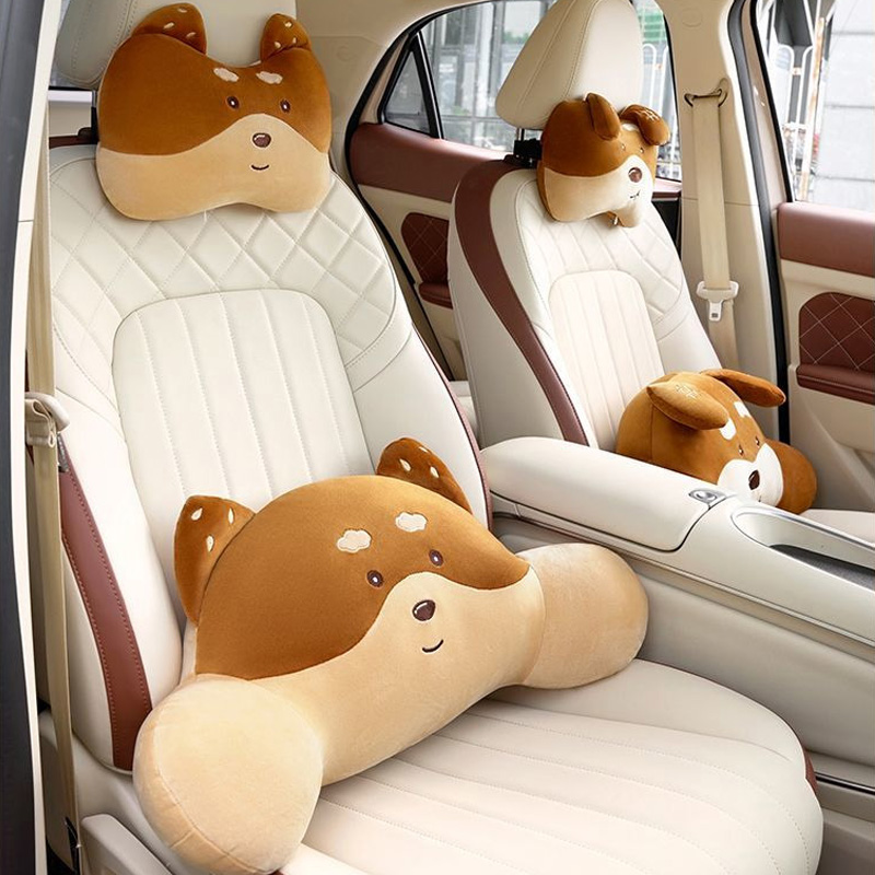 Travel Accessories Kids - หมอนรองศีรษะในรถยนต์ลายการ์ตูนแพนด้า หมอนป้องกันศีรษะแบบนุ่ม สำหรับเดินทาง อุปกรณ์ตกแต่งภายในรถยนต์สำหรับเด็กและผู้ใหญ่