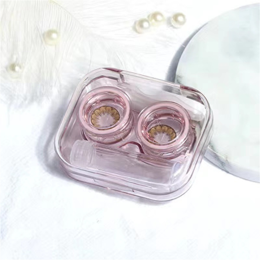 Travel Accessories Kit For Women - KLASSNUM กล่องใส่คอนแทคเลนส์น่ารัก อุปกรณ์เสริมสำหรับการเดินทาง ชุดดูแลดวงตาแบบพกพา โปร่งใส ขนาดเล็ก