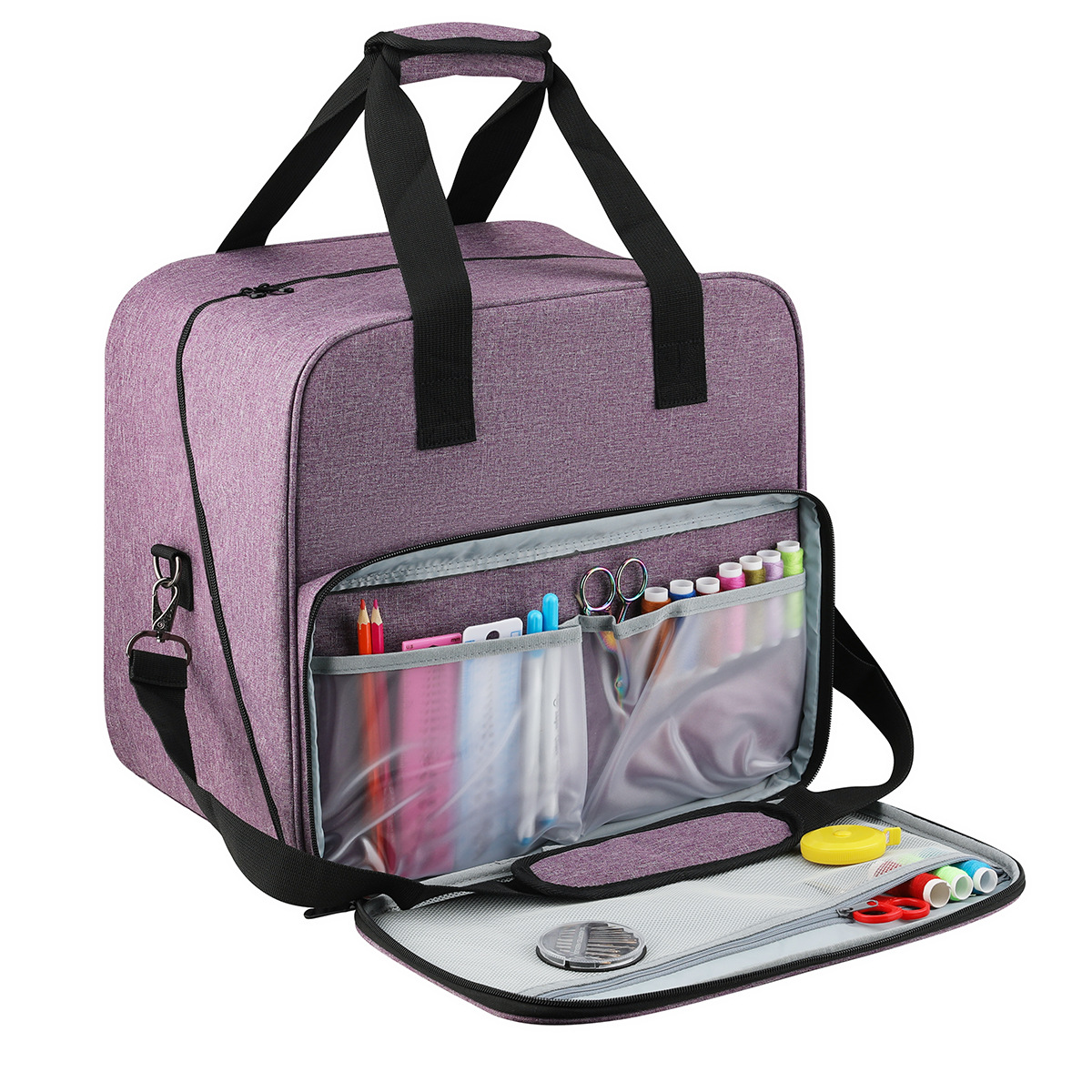 Travel Accessories To Sew - จักรเย็บผ้าขนาดใหญ่กระเป๋าสีเทากระเป๋า Tote แบบพกพา Travel Home Organizer