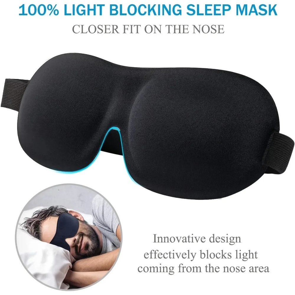 Eye Mask Sleep Travel - หน้ากากปิดตา 3 มิติ สำหรับนอนหลับ ช่วยให้นอนหลับสบาย ทำจากเมมโมรี่โฟมนุ่ม