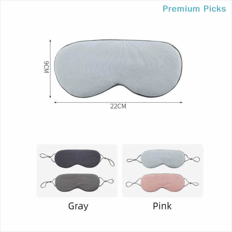 Eye Mask Sleep Travel - หน้ากากปิดตาผ้าไอซ์ซิลค์แบบพกพา ปรับได้ ใช้ได้ทั้งแบบอุ่นและเย็น ระบายอากาศได้ดี เหมาะสำหรับการเดินทางและปิดกั้นแสงได้อย่างสบาย