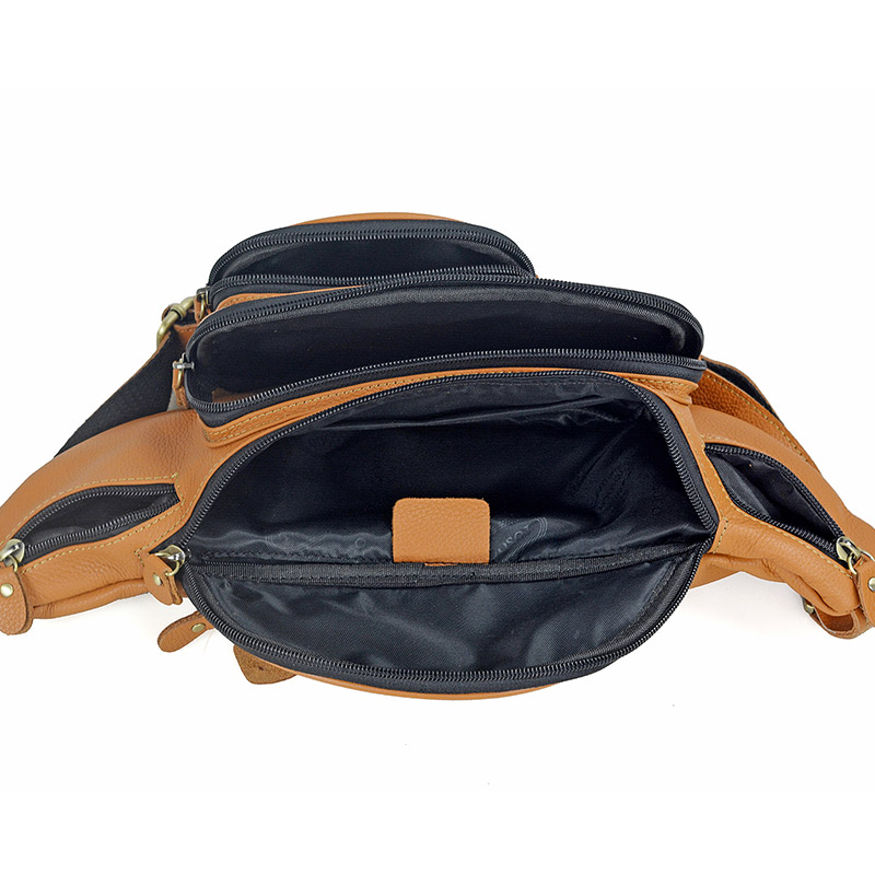 กระเป๋าคาดเอวหนังแท้ผู้ชายสำหร - Travel Accessories Leather บทวิจารณ์และราคา