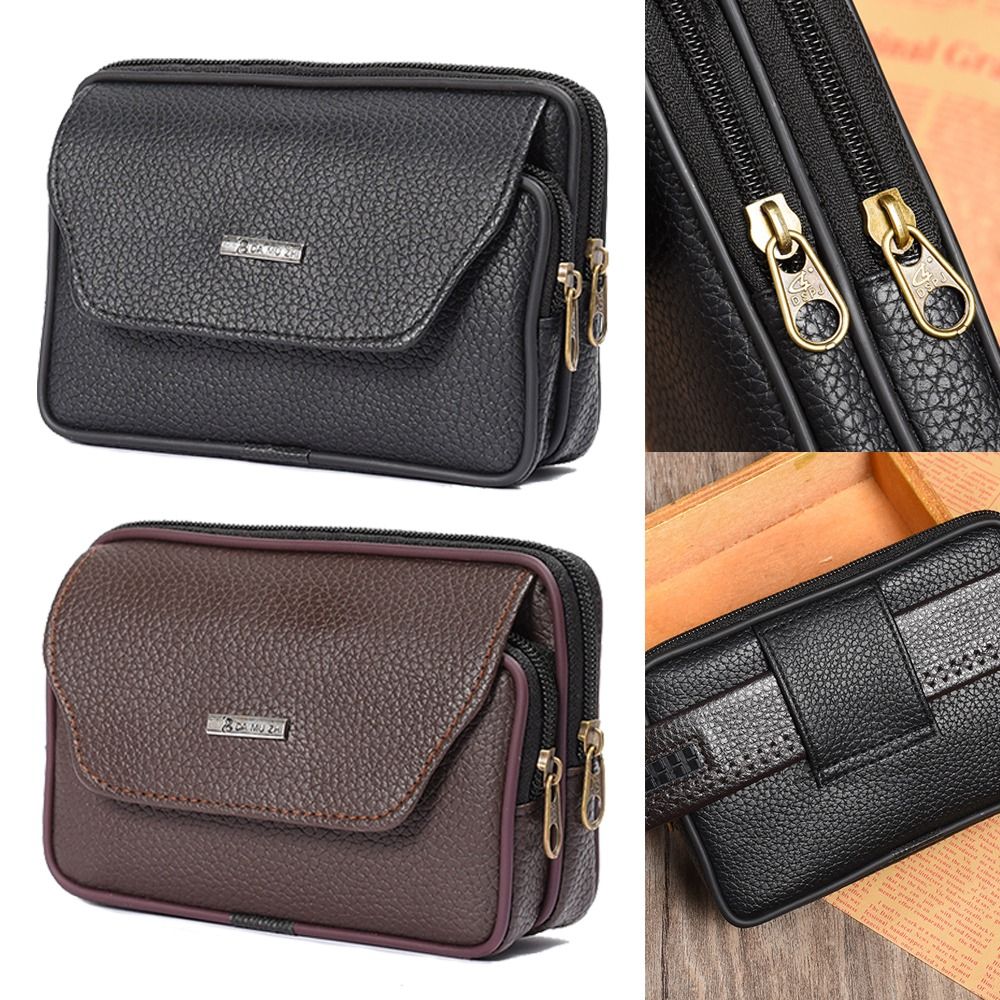 กระเป๋าคาดเอวหนัง PU สำหรับผู้ - Travel Accessories Leather บทวิจารณ์และราคา