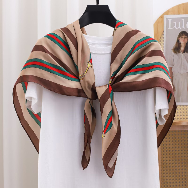 ผ้าพันคอไหมซาตินลายดอกไม้สไตล์ - Travel Accessories Neck บทวิจารณ์และราคา