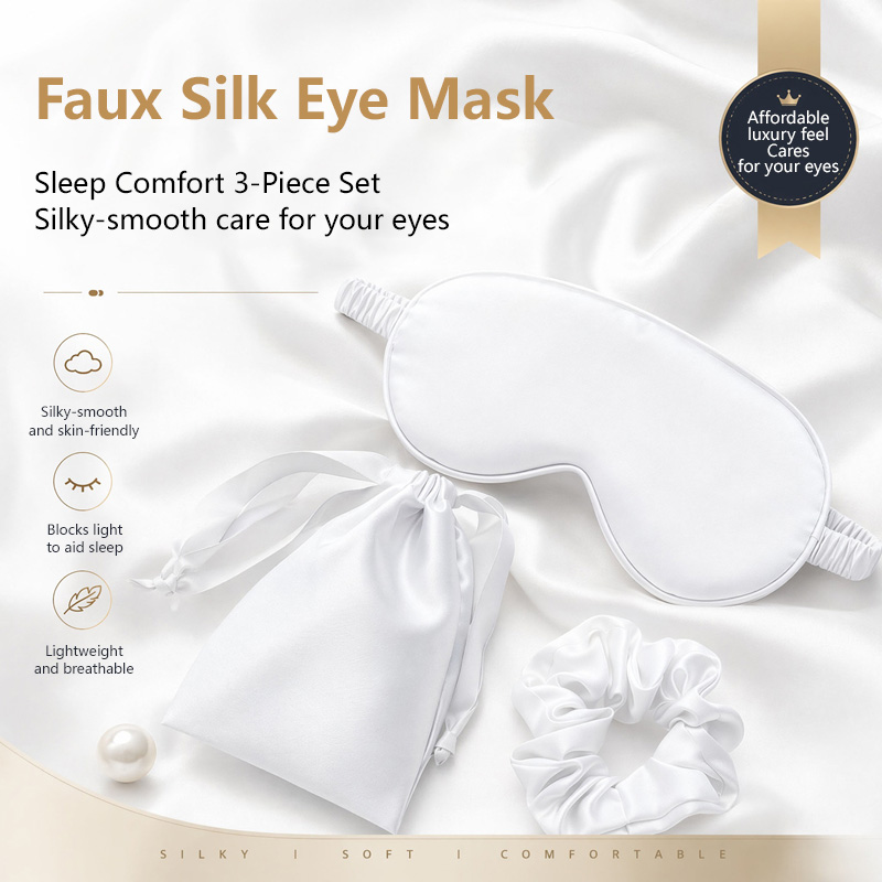 ผ้าปิดตาไหมสองด้าน ป้องกันแสง  - Eye Mask Sleep Travel บทวิจารณ์และราคา