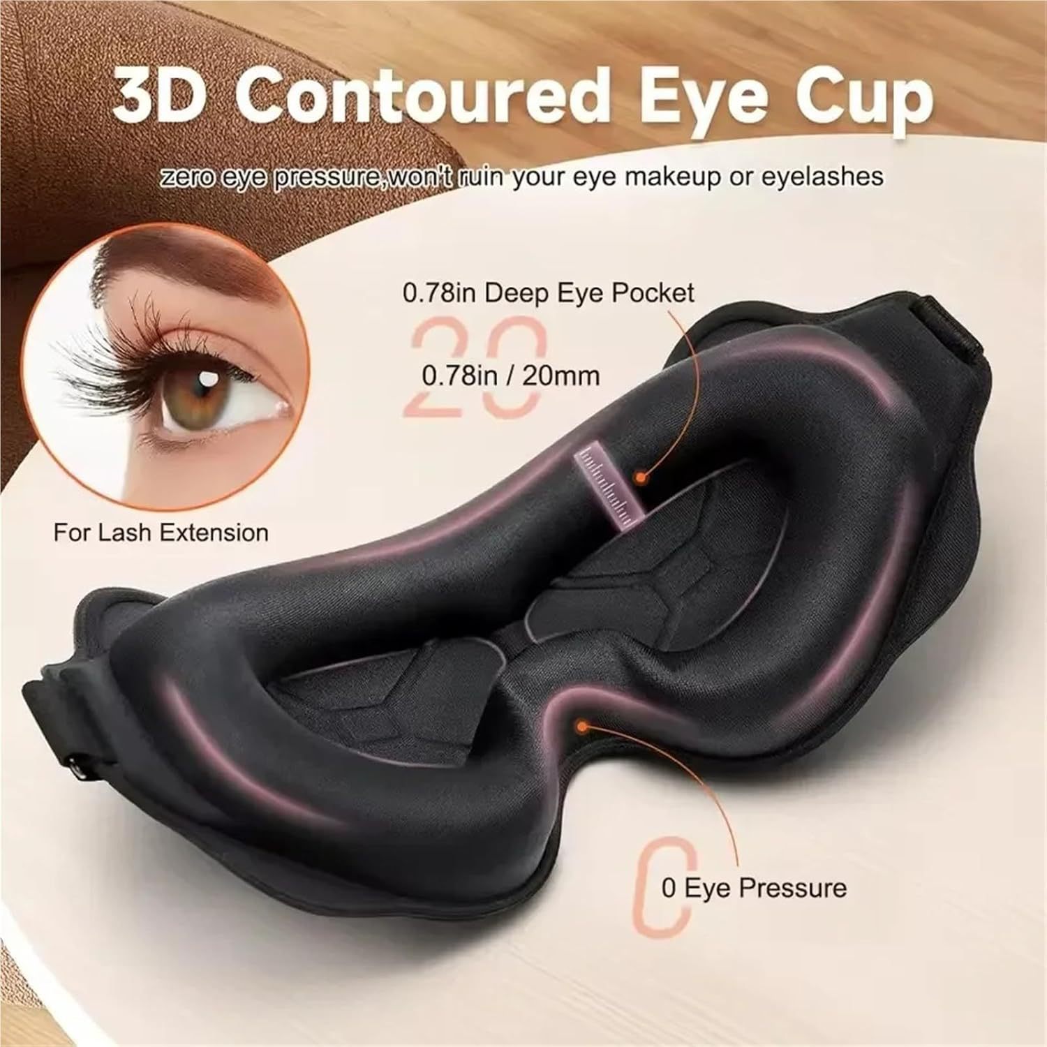 หน้ากากปิดตา 3D ป้องกันแสง หน้ - Eye Mask Sleep Travel บทวิจารณ์และราคา