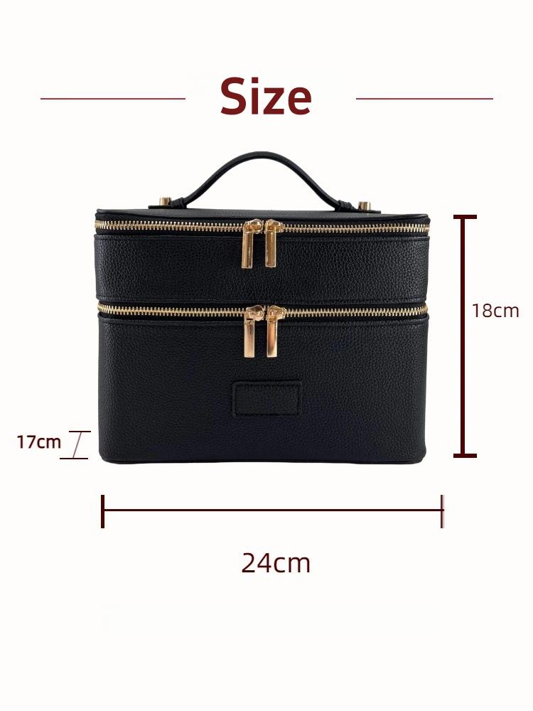กระเป๋าเครื่องสำอางค์สองชั้นขน - Travel Accessories Leather บทวิจารณ์และราคา