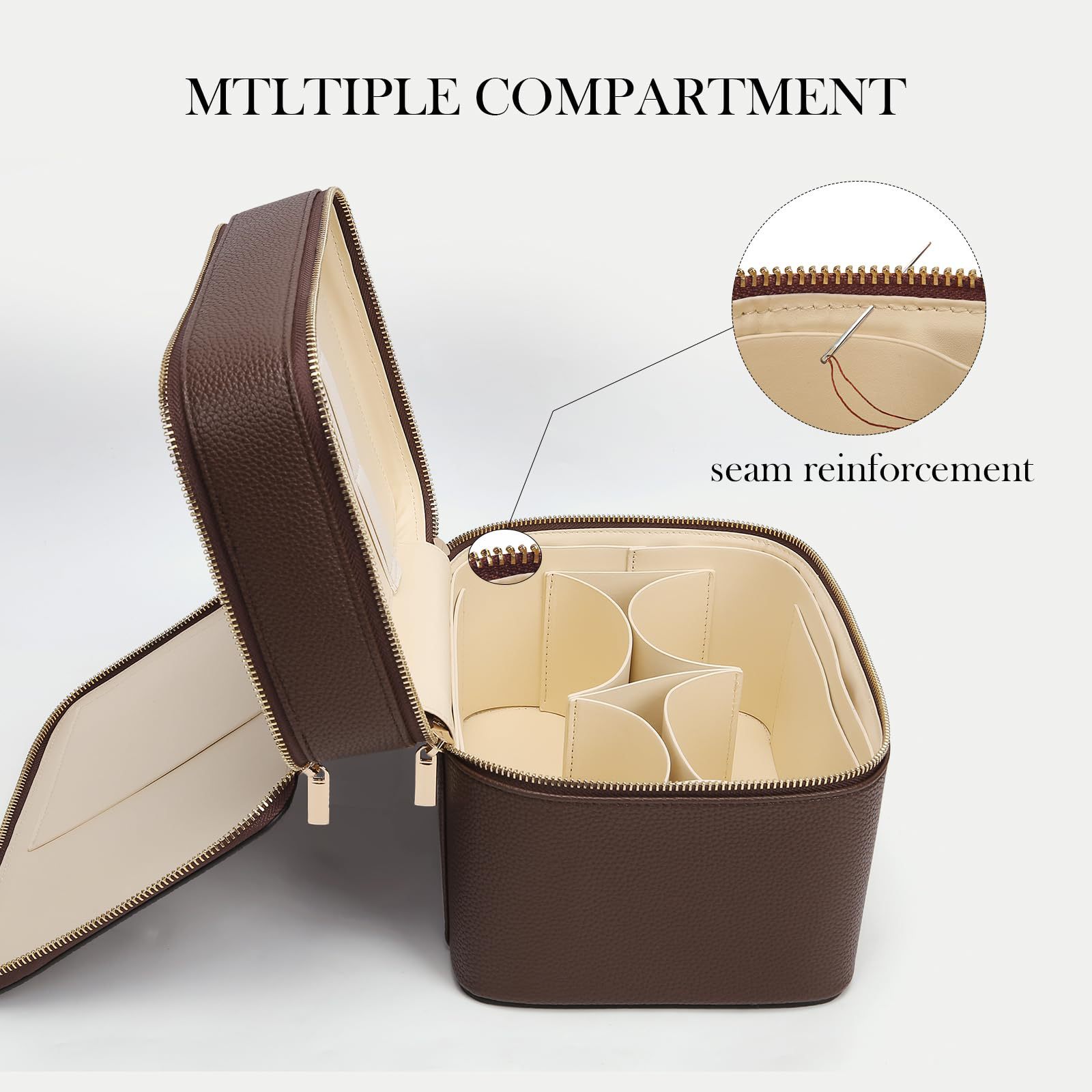 กระเป๋าเครื่องสำอางค์สองชั้นขน - Travel Accessories Leather บทวิจารณ์และราคา