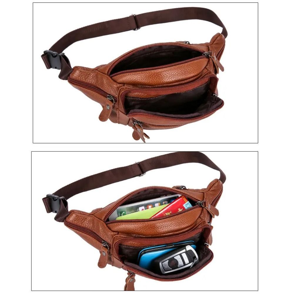 กระเป๋าคาดเอวหนัง PU สำหรับผู้ - Travel Accessories Leather บทวิจารณ์และราคา