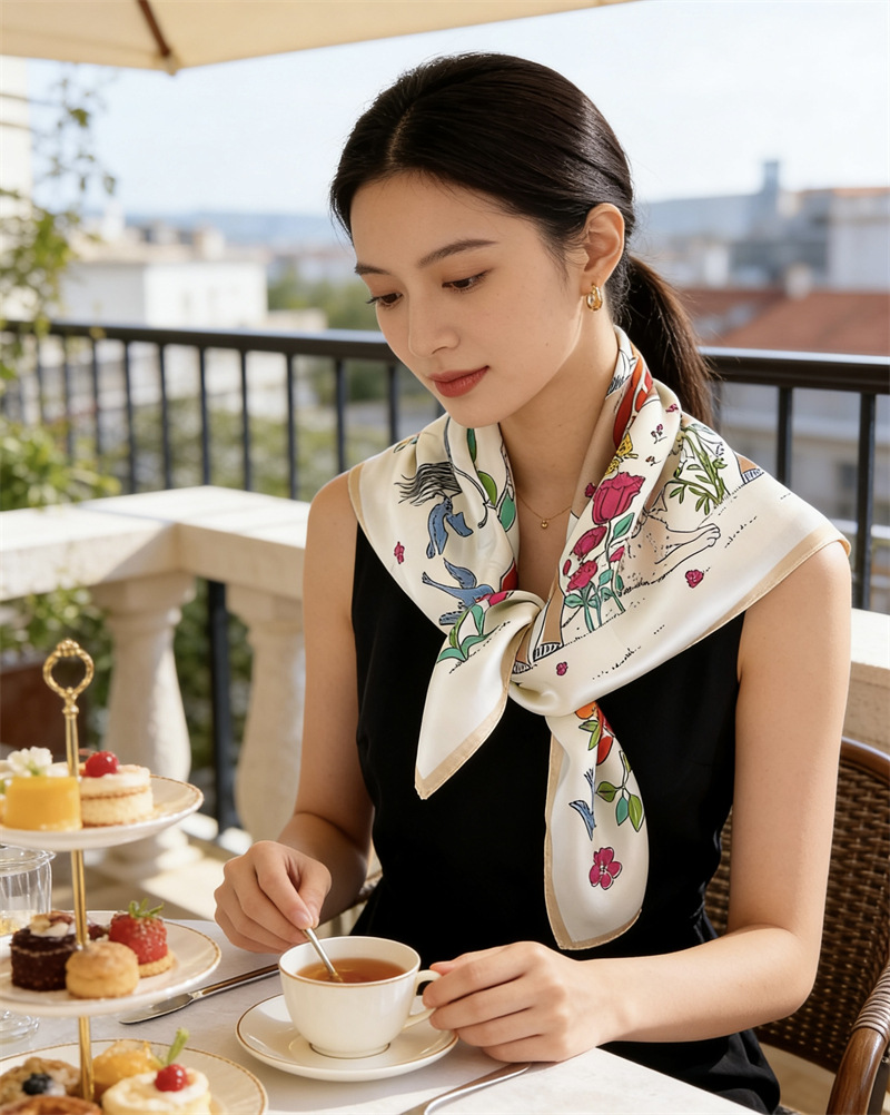 ผ้าพันคอไหมลายม้าสำหรับผู้หญิง - Travel Accessories Neck บทวิจารณ์และราคา