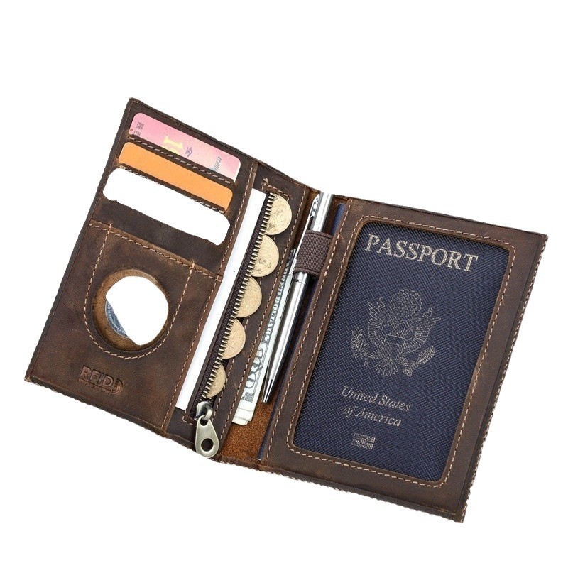 โลโก้ที่กําหนดเองของแท้หนัง Sl - Travel Wallet Slim บทวิจารณ์และราคา