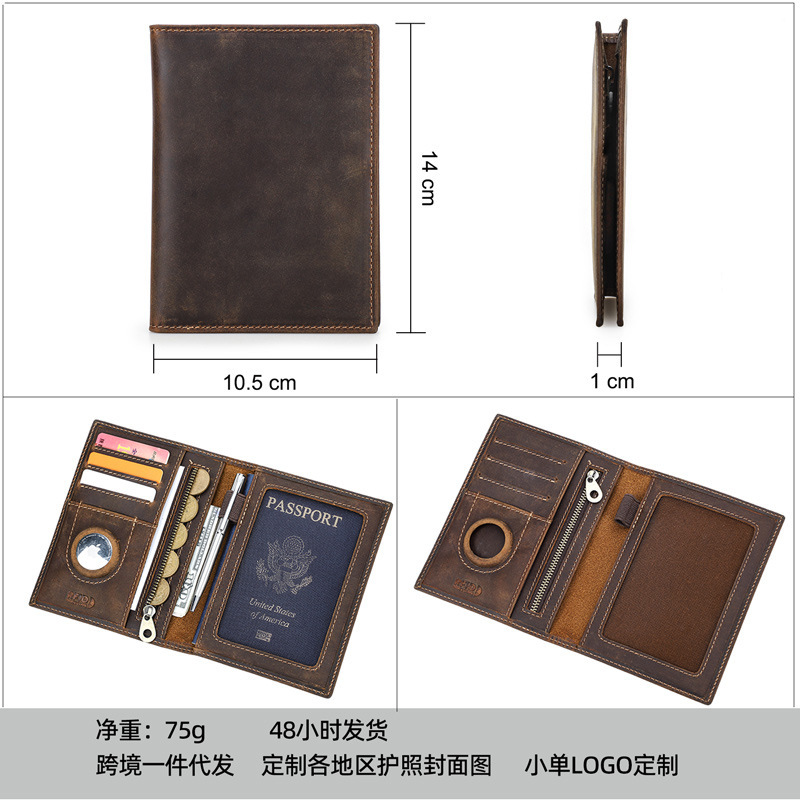 โลโก้ที่กําหนดเองของแท้หนัง Sl - Travel Wallet Slim บทวิจารณ์และราคา